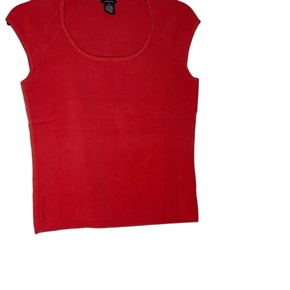 𝅺SANDRA orange sleeveless top with Silk blend fabrics. Size M - Picture 2 of 4